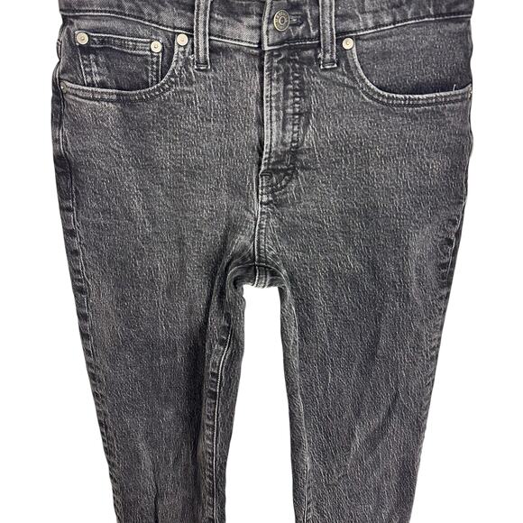 Madewell Mid-rise The Perfect Vintage Jean in Lunar wash Distressed Black Sz 26 - Picture 5 of 15
